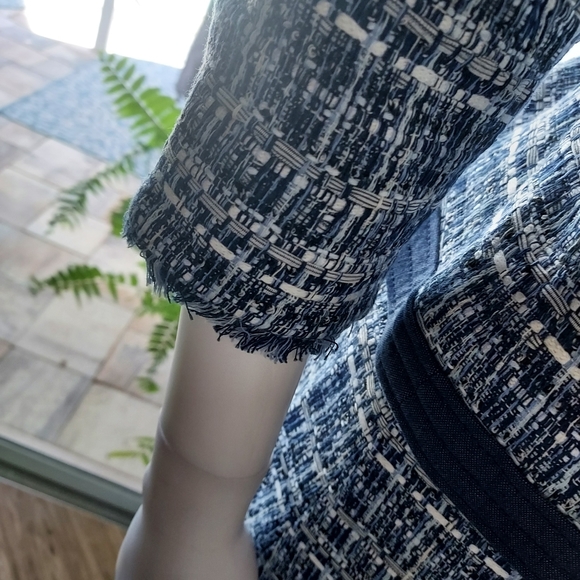 Talbots Petites Cotton/Poly Blend Tapestry 2pc Suit: Navy/Grey/Cream Tweed. NWT. - Picture 15 of 16